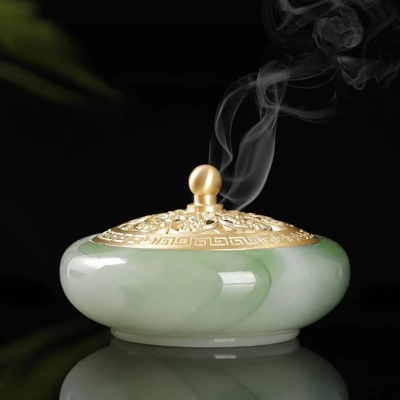 Aroma burner, coloured glaze and jade incense burner, agarwood burner, sandalwood burner, incense fumigator, incense seal burner