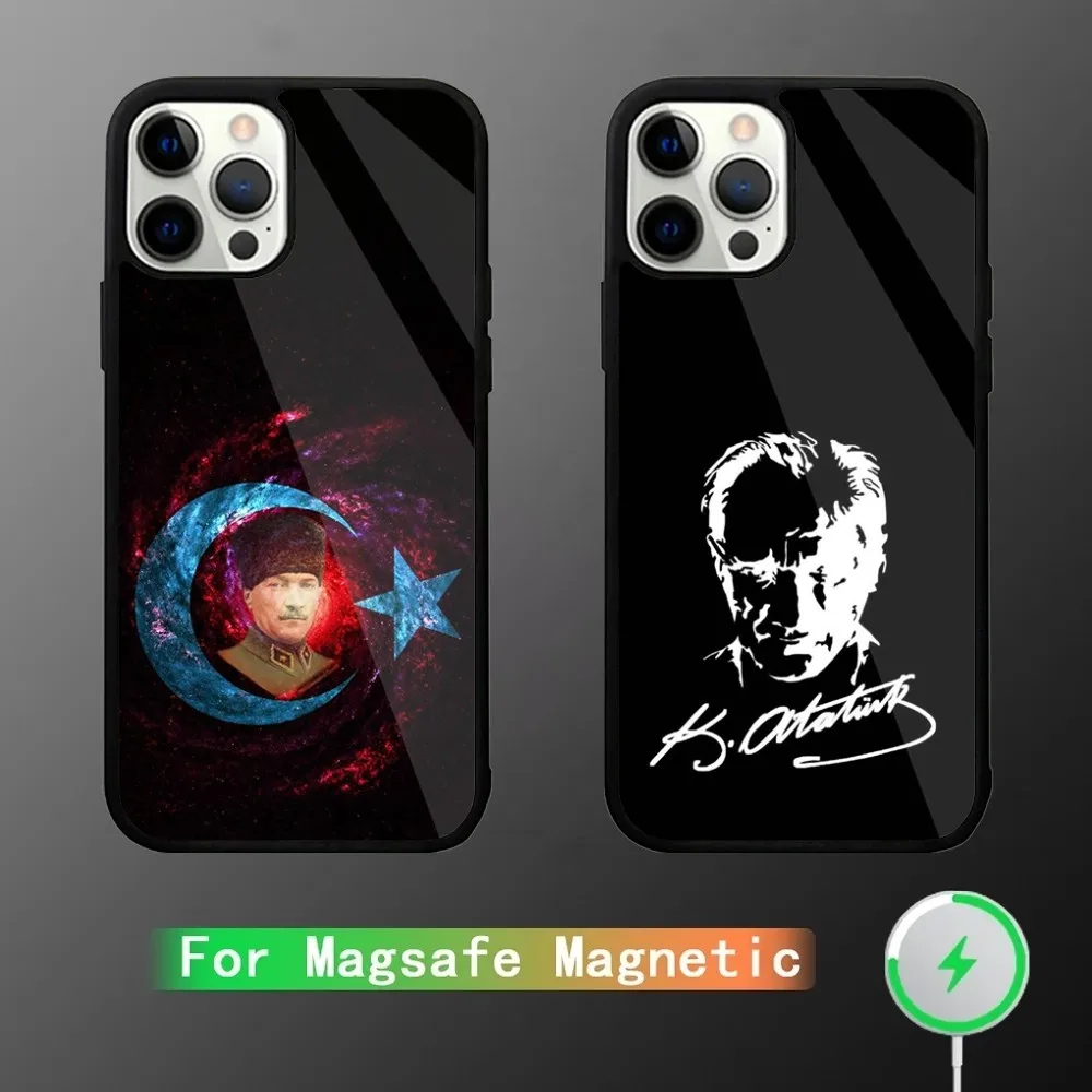 

Turkey Mustafa Kemal Ataturk Phone Case For iPhone 15,14,13,12,11,Plus,Pro,Max Mini Magsafe Magnetic Wireless Charging