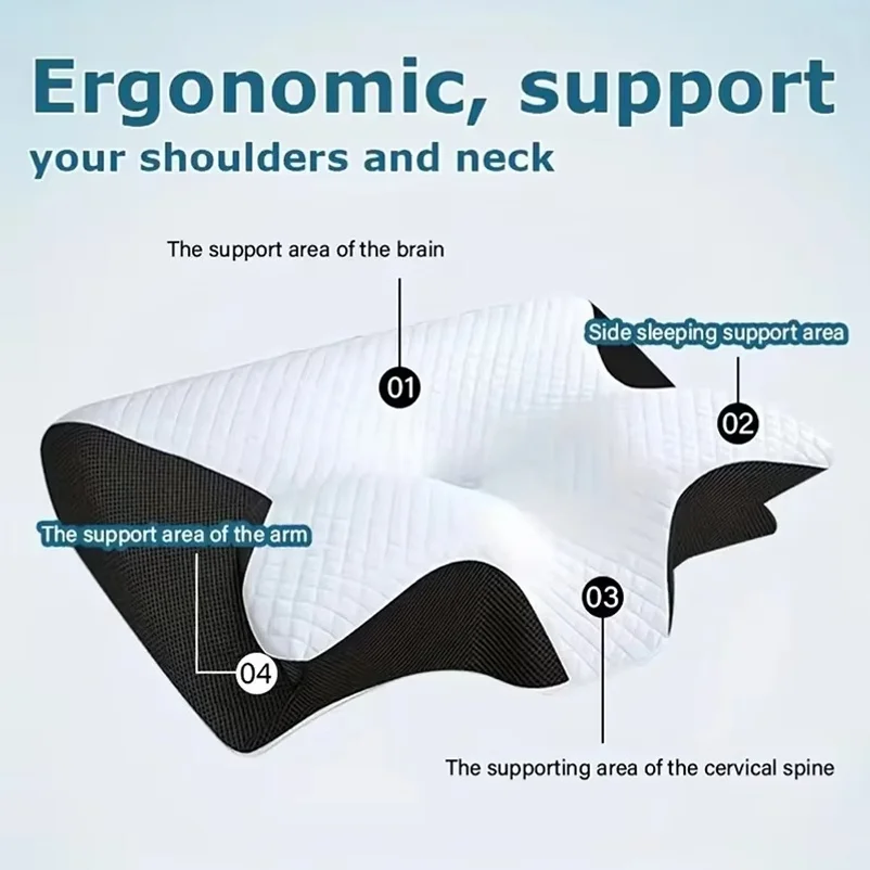 Anti Snore Contour Pillow - Schlafkissen mit Memory-Effekt, Schmetterlingsform, Memory-Schaum-Nackenkissen, ergonomisch