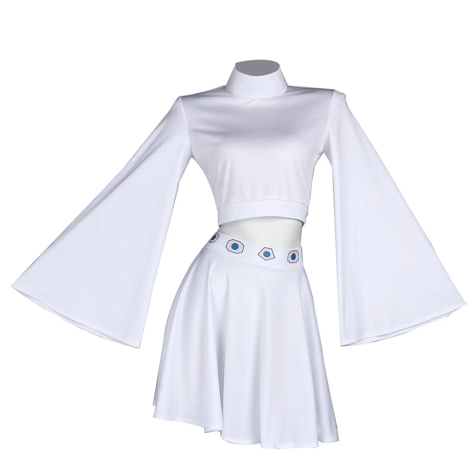 

Adult Princess Leia Costume Women Leia Cosplay Long Sleeve Shirt Skirt Dress Outfits for Halloween