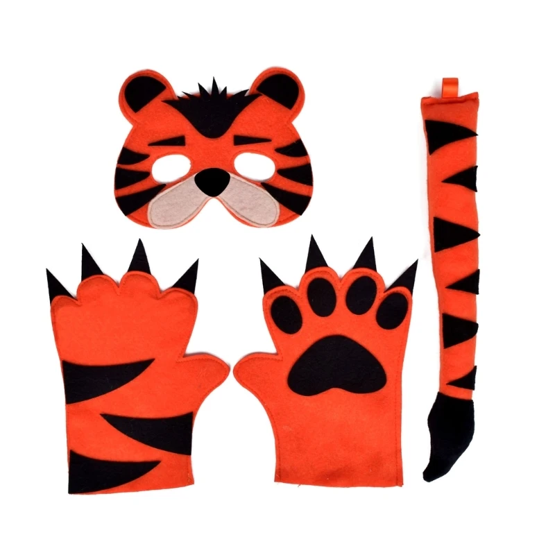 Children Animal Costume with Animal Mask Tail and Glove for Boy Girl Cosplay DXAA