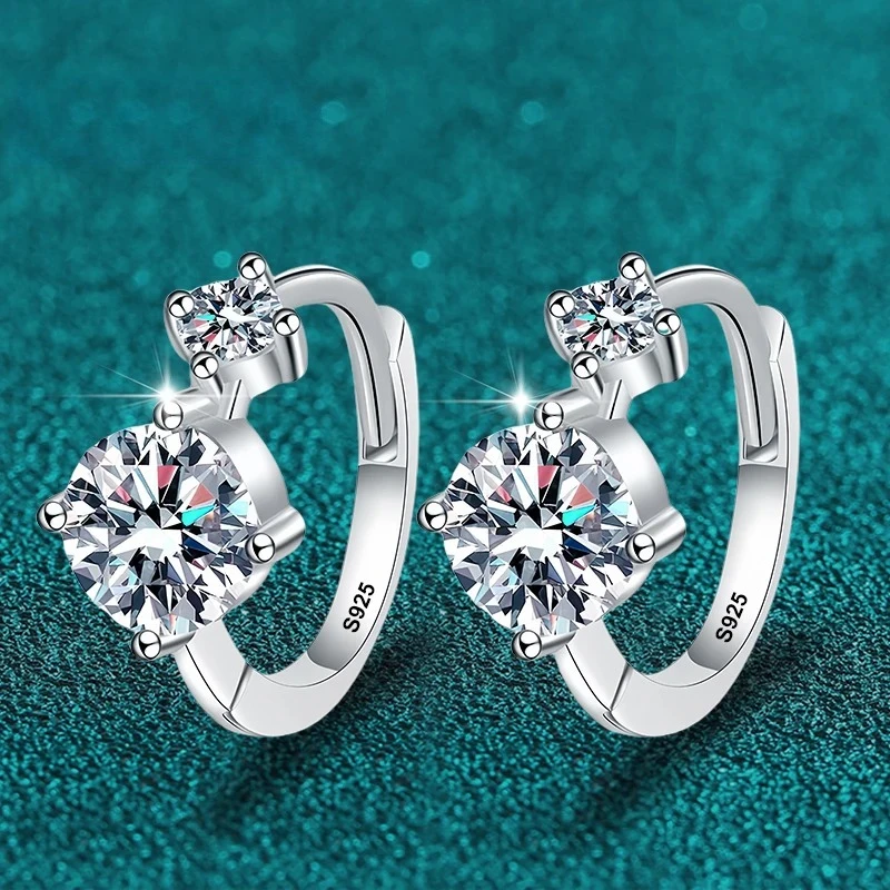 NASIA Full Moissanite Earrings S925 Sterling Silver with 18K Gold Plated Wedding Luxury Jewelry Gift Passed Diamond Tester 2026