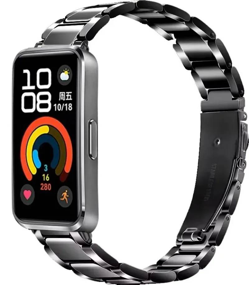 Metallarmband für Huawei Band 10, Edelstahlarmband, Armband für Huawei Band 10/9/8 Classic, austauschbares Zubehör, Correa