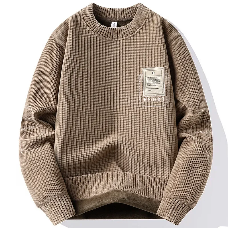 

LIBIELIY Men's Fashion Thick Hoodie Embroidery Pullover Fleece Lined Men's Winter Clothes Elegant Luxury Brand White Green Pullo