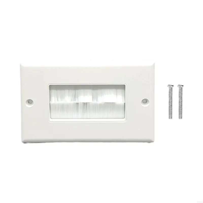 Dust Resistant Black Brush Wall Plate Cable Wall Plate For Wire in Wall Hider Cable Access , Wall Socket 
