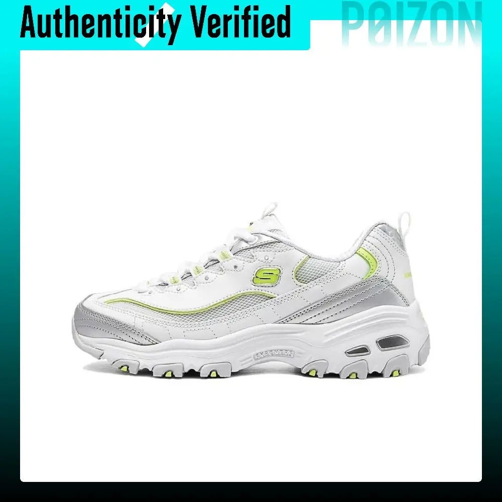Skechers DLITES Breathable Low top Chunky Sneakers Women's White Silver 150246-WSLM