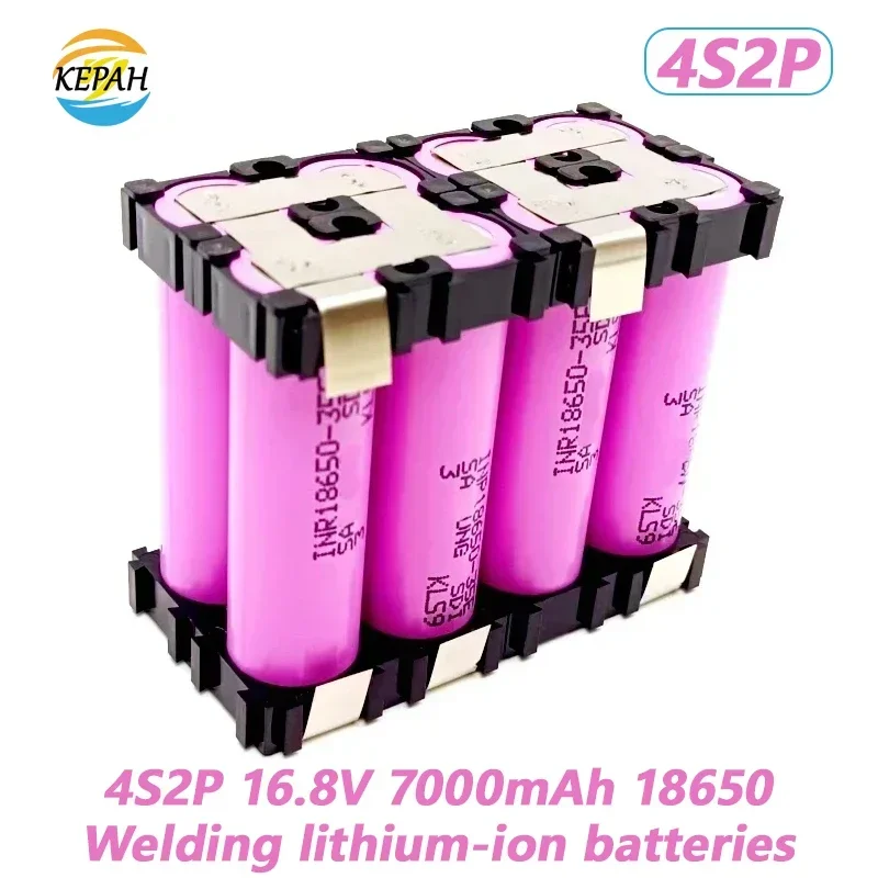 100% جديد 18650 35E 7000mAh بطارية حزمة مخصصة 3S2P 4S2P 5S2P 6S2P 16.8V 21V 25.2V لبطاريات مفك البراغي لحام البطارية #4