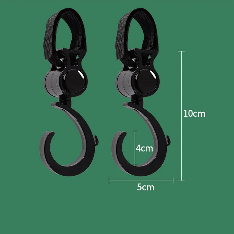 2PCS Hook Baby Stroller Accessories  Prop Multi Purpose 360 Degree Rotating Baby Stroller Hook Multi Purpose Shopping Pram Hook