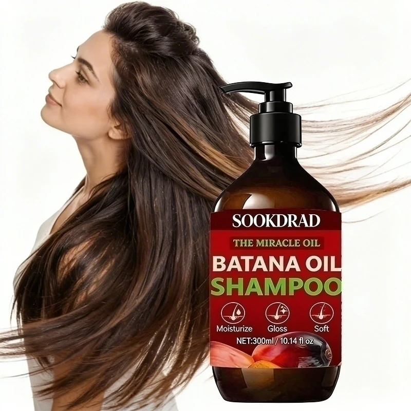 Batana Oil Shampoo, Deep Hydration, Smoothen Frizz, For All Hair Types, Portable Size Daily Cleansing