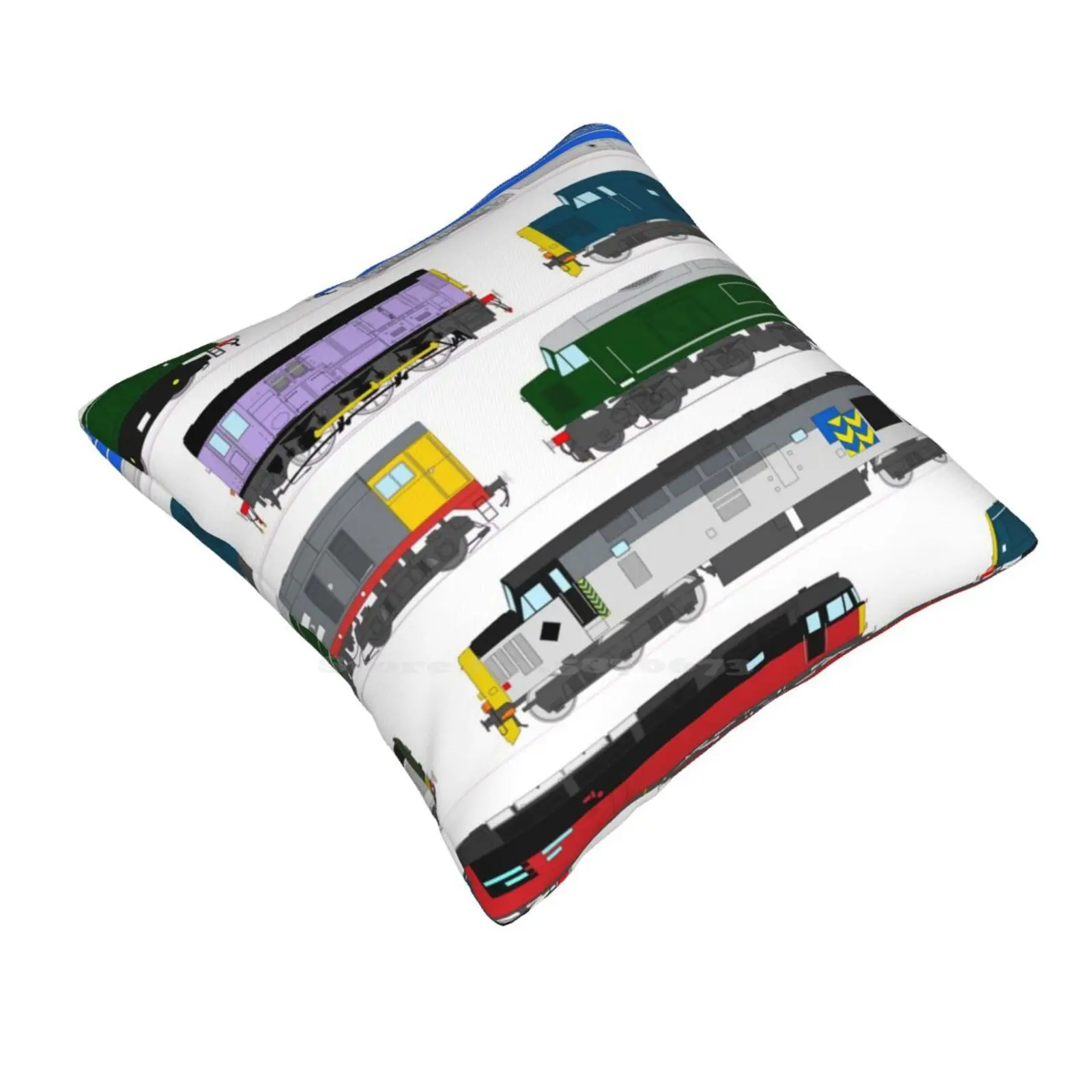 Locomotives Print Home Sofa Car Waist Throw Pillowcase Class 08 Class 55 Deltic Class 37 Class 47 Class 17 Class 45 Tractor