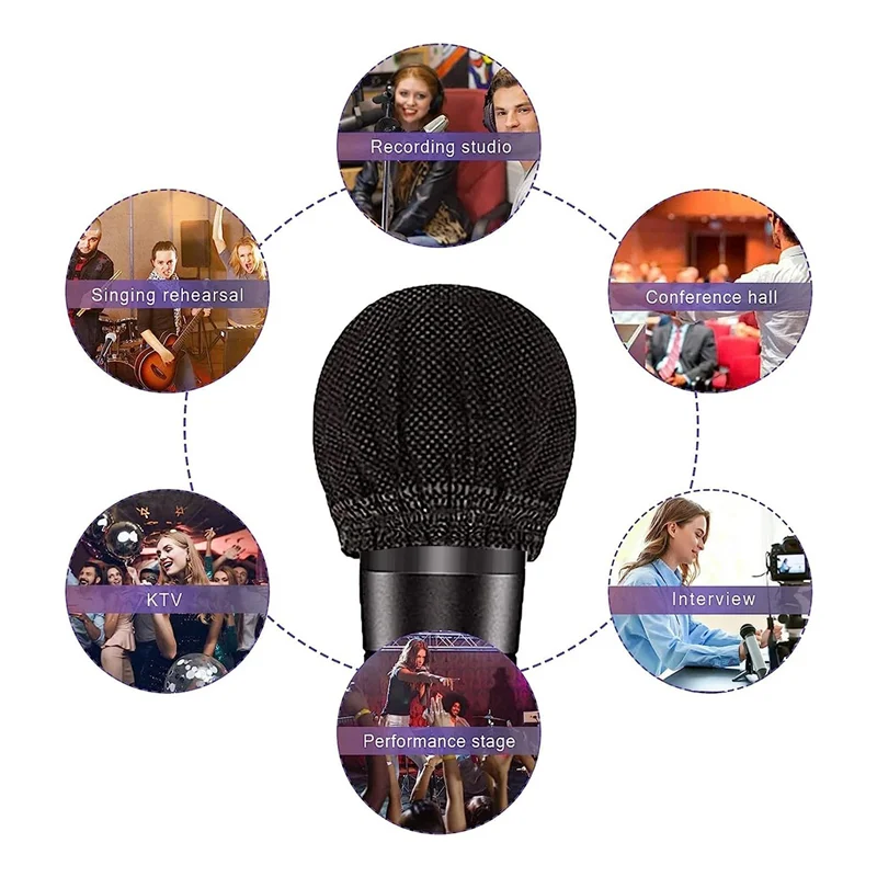 Tampas De Microfone Descartáveis, Tampas De Microfone Não Tecido, Concertos, Sala De Gravação, KTV, 400Pcs