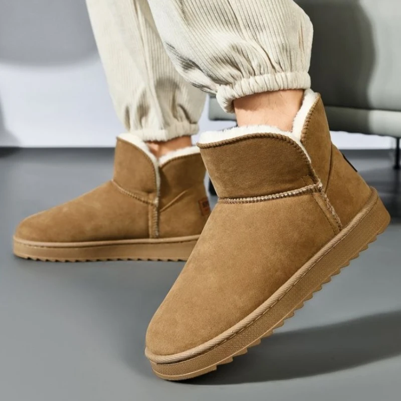 

Men's Winter Snow Boots with Thermal Fleece-Lined Anti-Slip Mid-Calf Couple's Insulated Boots for Outdoor Activities