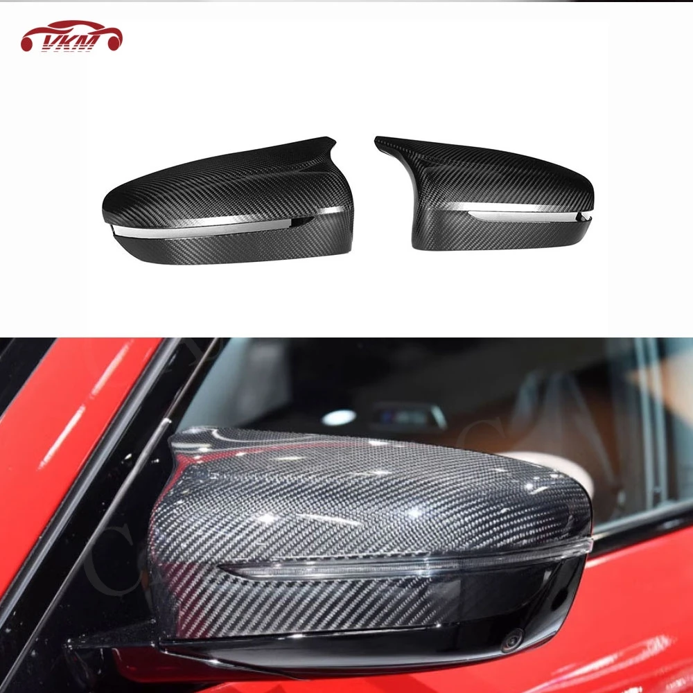 

Car Door Side Rearview Mirror Caps Dry Carbon Fiber For BMW M5 F90 M8 F91 F92 F93 2018-2023 LHD Mirror Cover Cap 1 Pair Body Kit