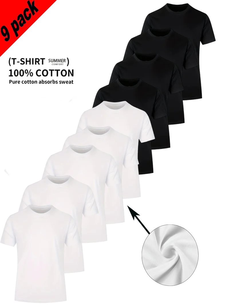 

Футболка с круглым вырезом, 9 предметов, белая и черная, сверхлегкая мужская быстросохнущая дышащая многослойная спортивная рубашка, подходящая для фитнеса и тренажерного зала