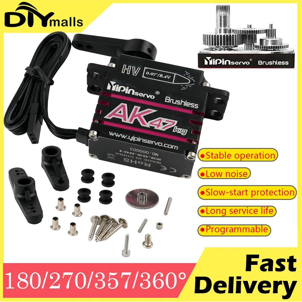 

47kg Digital Servo Waterproof IP67 High Torque Brushless Servo Motor Metal Gear for Robot RC Car Traxxas TRX4 Axial SCX10