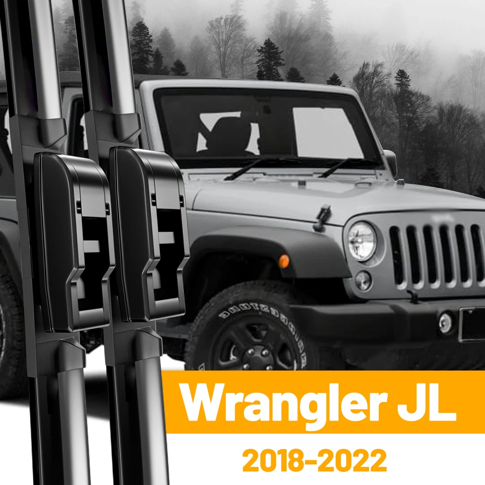 Front Wiper Blades Set For Jeep Wrangler JL 2018 - 2022 Windshield Wiper Brush Windscreen Window 2019 2020 2021 Accessories