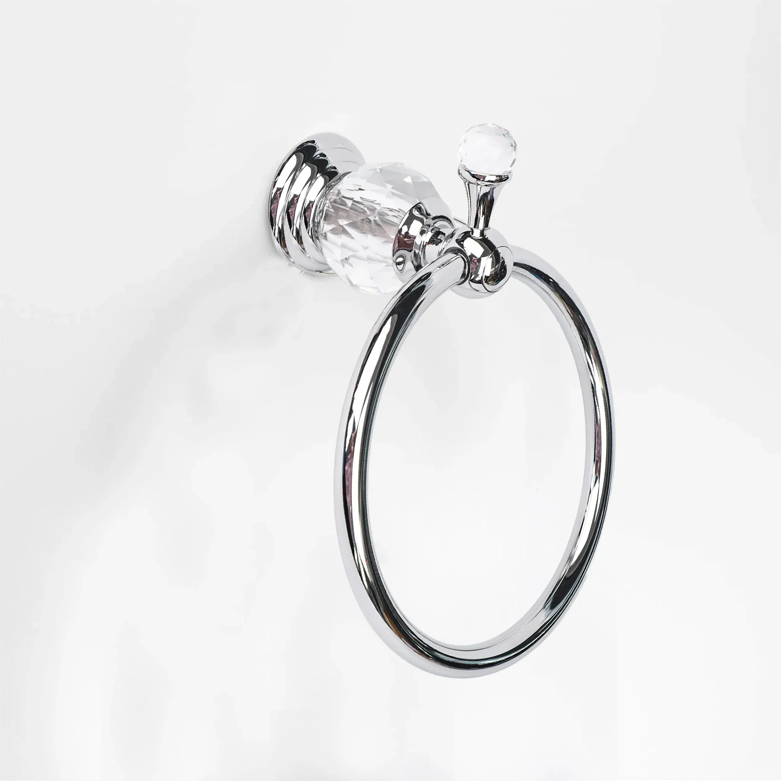 Bathroom Wall Mounted Towel Ring Zinc Alloy Rack For Crystal Ring Modern Round Hanger Home Hardware