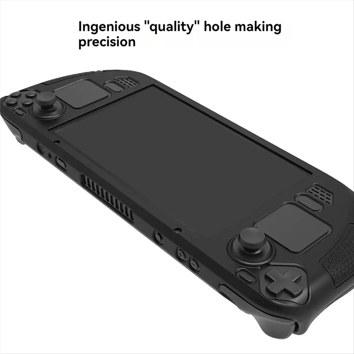& AT27  For Protective Case-Anti-Fall,Anti-Slip,Soft Silicone Cover+Folding Stand Game Console Accessories Black