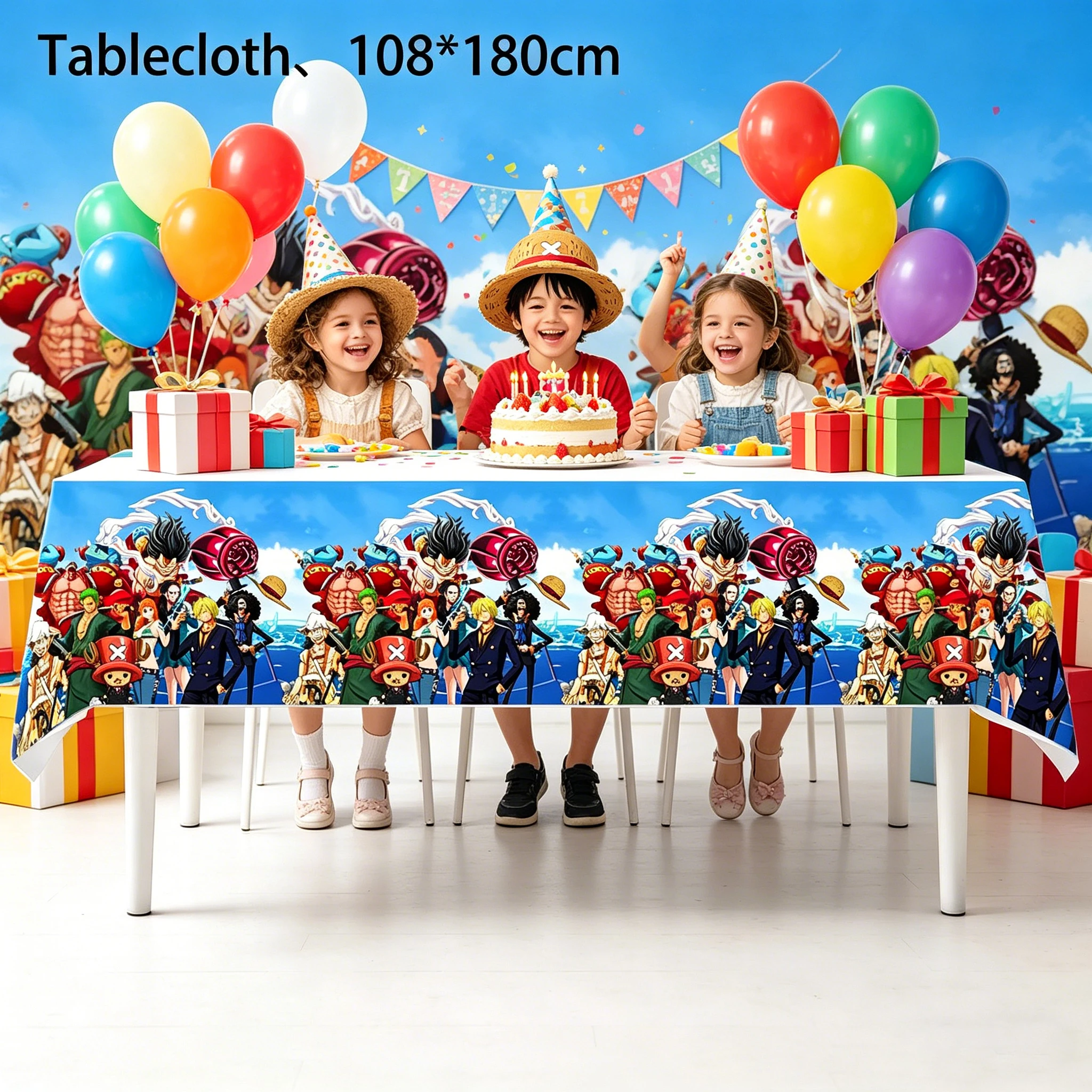 One Piece Birthday Party Decorations Disposable Dinnerware Table Cover Party Supplies Wedding Supplies Teacher Reward Prizes