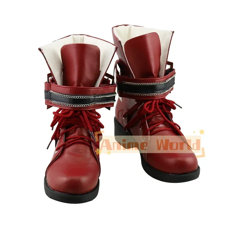 Nuove scarpe cosplay Final Fantasy VII Remake Scarpe Tifa Lockhart Stivali rossi Pelle PU Taglia 35-44