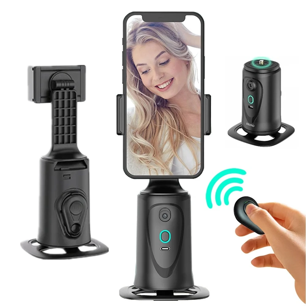 Intellig Selfie Stick Automatic Face Tracking Shooting Gimbal 360 Degree Rotation Phone Holder Selfie Stick for Live Vdieo Vlog