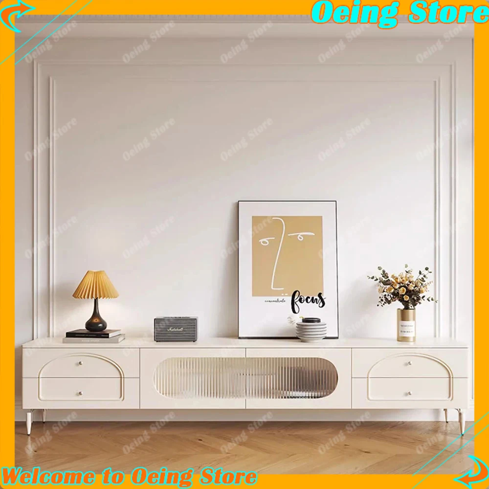 

White Vertical TV Stand With Glass Doors Nordic Design For Living Room Modern Home Furniture Stylish Meuble Television Showcase