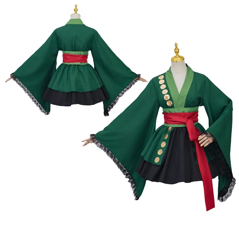 Costume Cosplay de Roronoa Zoro pour Fille, Robe Lolita, Tenues d'Halloween, Carnaval, Trempé