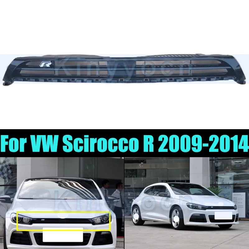 

Front Upper Bumper Grill Mask For VW Scirocco R 2009-2014 Radiator Grille Upper Net Upper Racing Grills Auto Grille