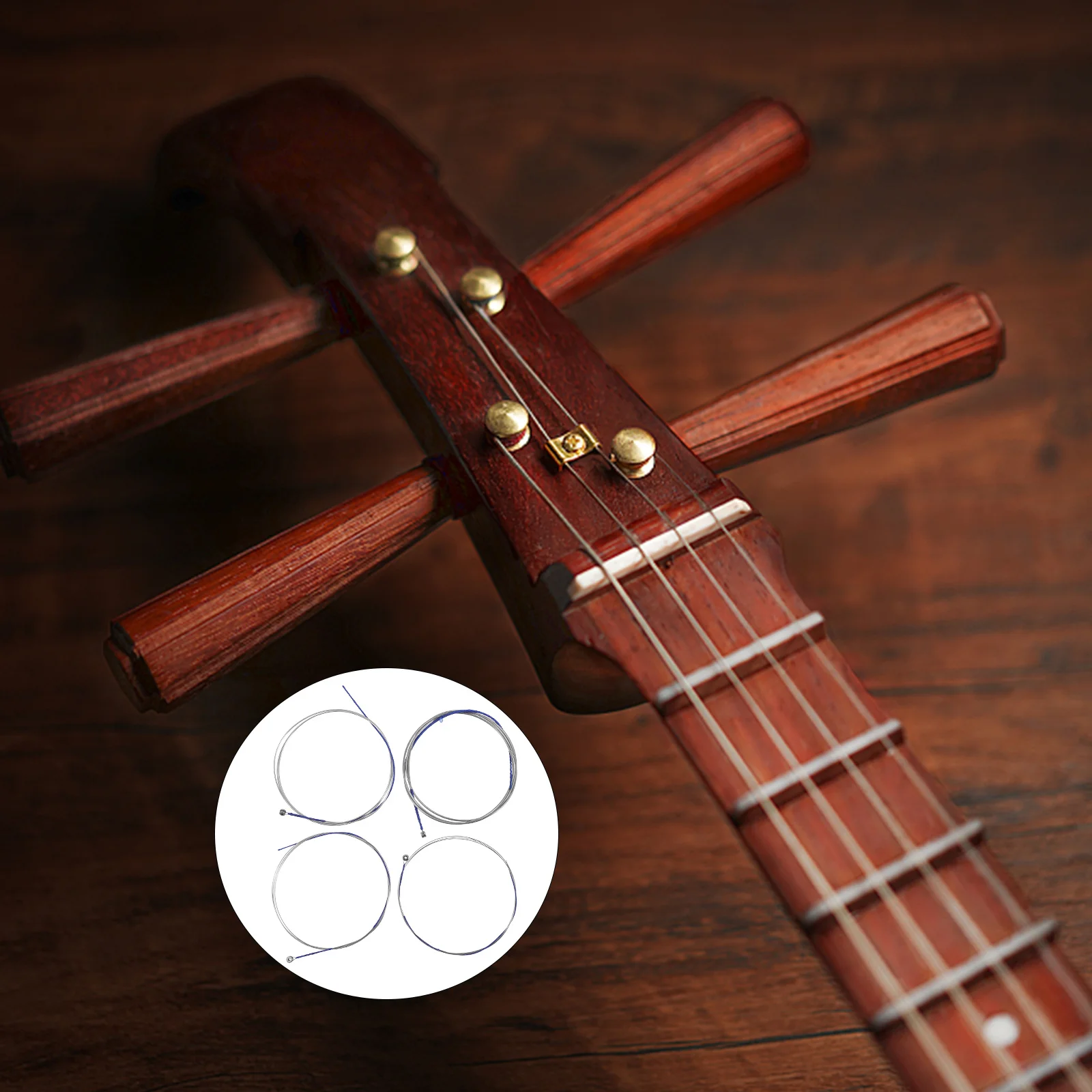 

4Pcs Chinese Zhongruan Strings Set Professional Replacement Zhongruan Parts Useful Stringed Instrument Accessories for Sweet
