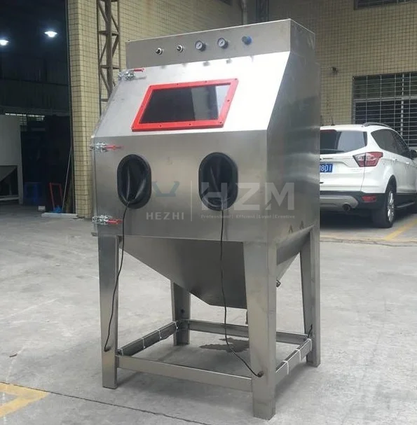 Small Cabinet Manual Stainless Steel Wet Working Type Sand Blasting Machine