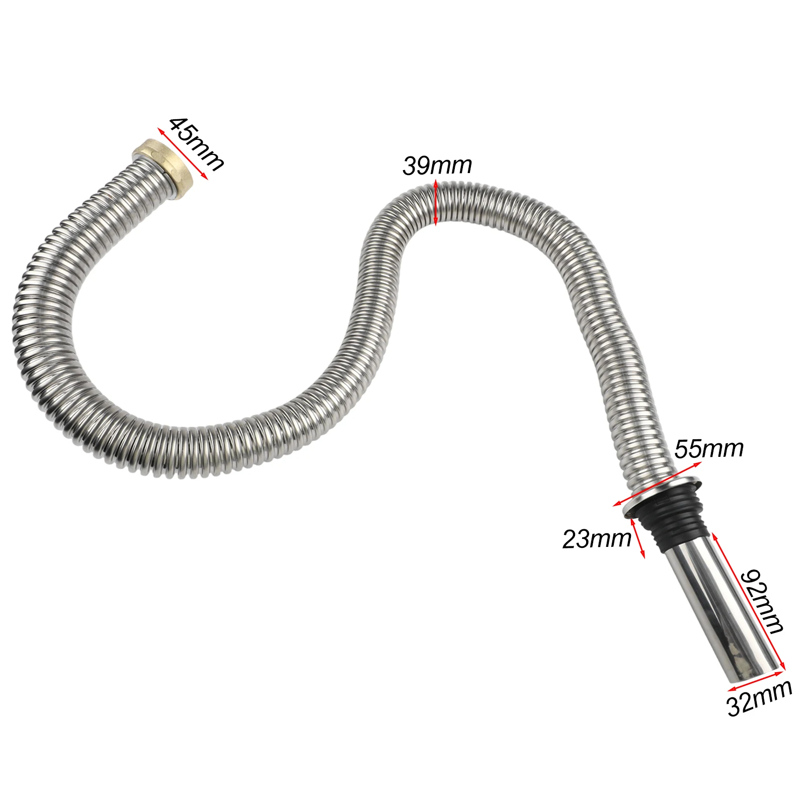 120cm Flexible Drain Pipe Deform Resistant Easy To Bend High Temperature Resistant Manual Measurement Indoor Use