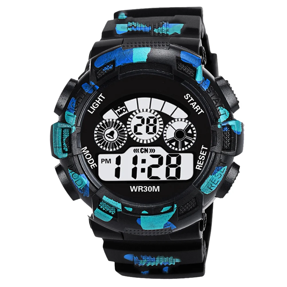 Camouflage Electronic Watch Waterproof Sports Digital Display Men Watch Alarm LED Backlight Countdown Timer Swim Snorkel Gift