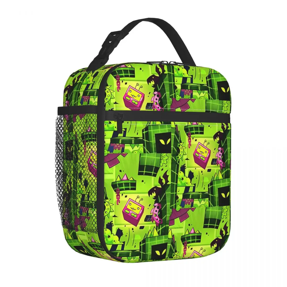 Geometry Dash Cube Insulated Lunch Bags Cooler Bag Meal Container Video Game Lover Portable Tote Lunch Box Food Bag Office