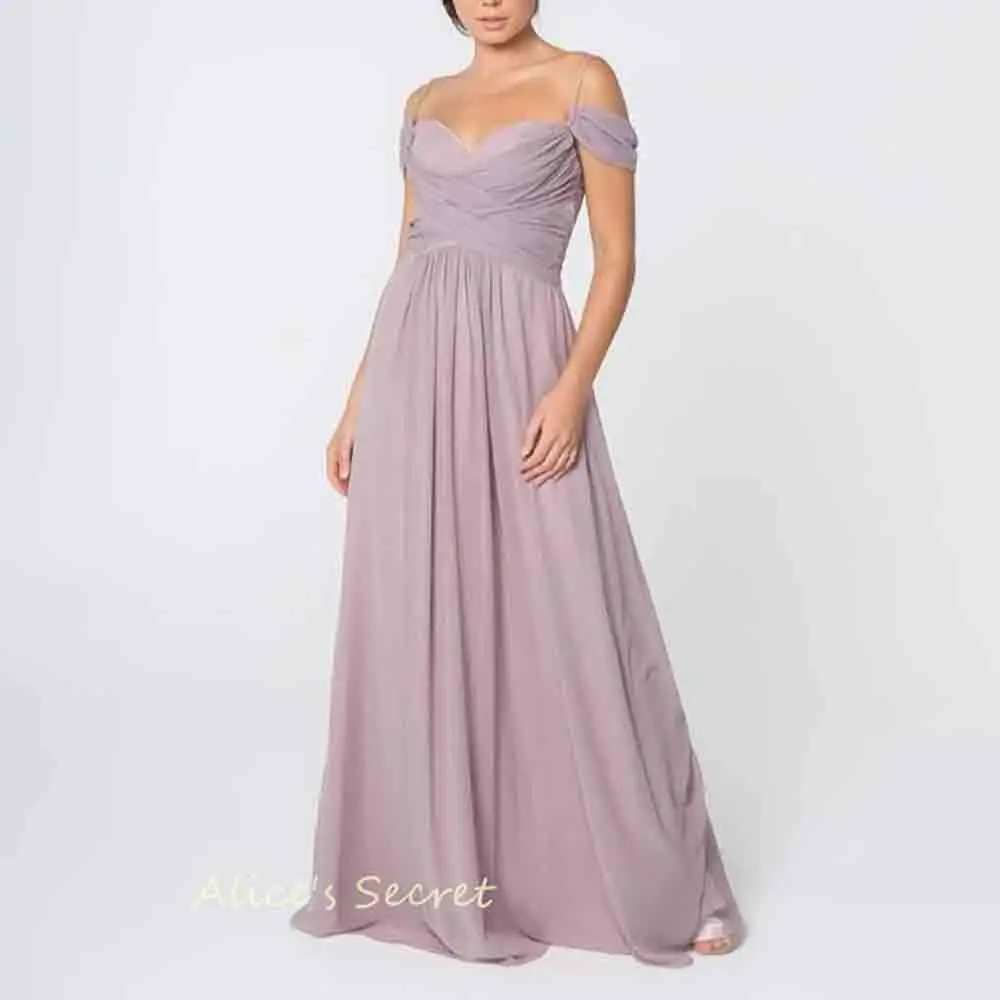 A-Line Chiffon Sweetheart Empire Spaghetti Straps Crisscrossing Bodice Low Ruched Back Zipper Closure Sweep Train Prom Dres