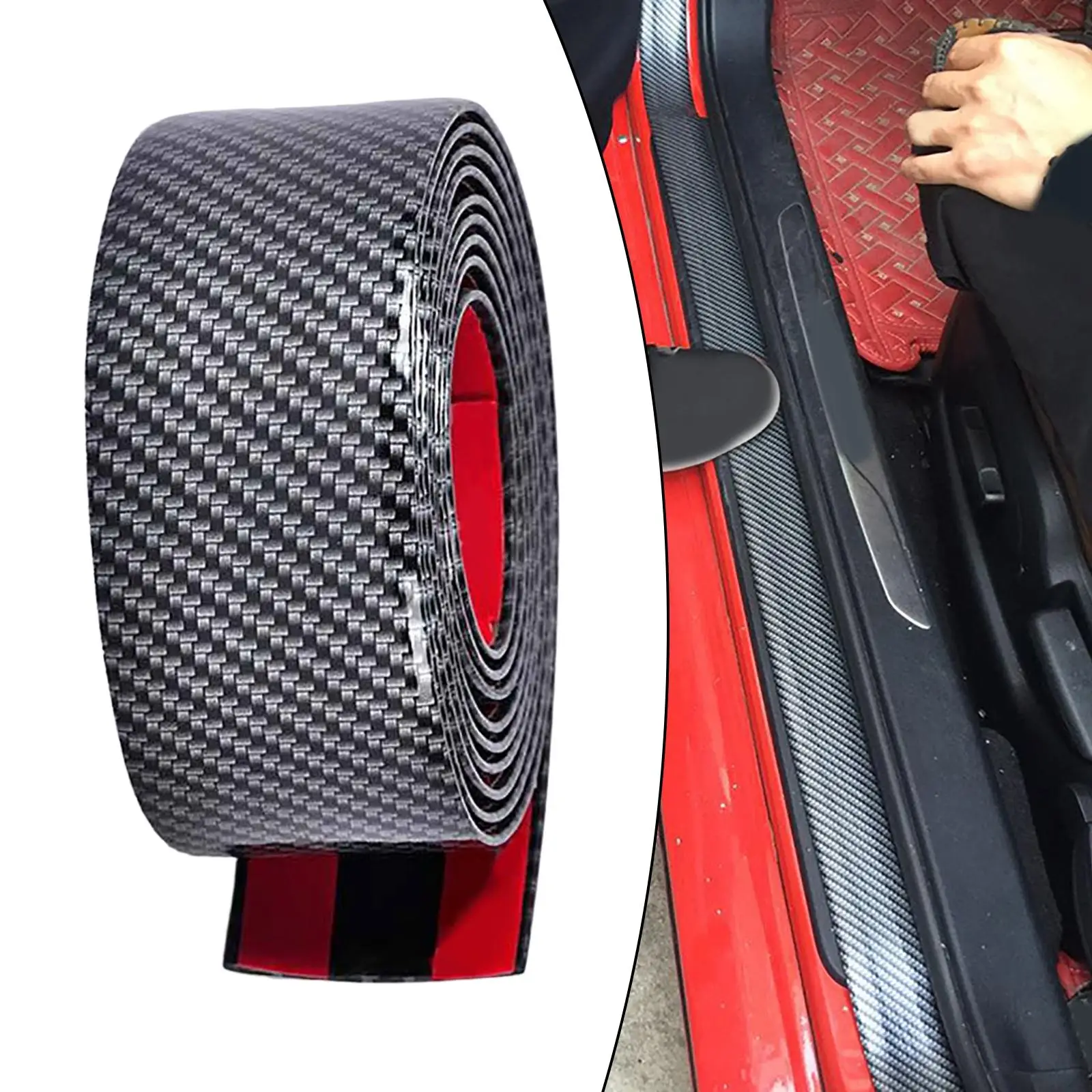 Carbon Fiber Car Door Sill Protector Entry Strip for Car SUV