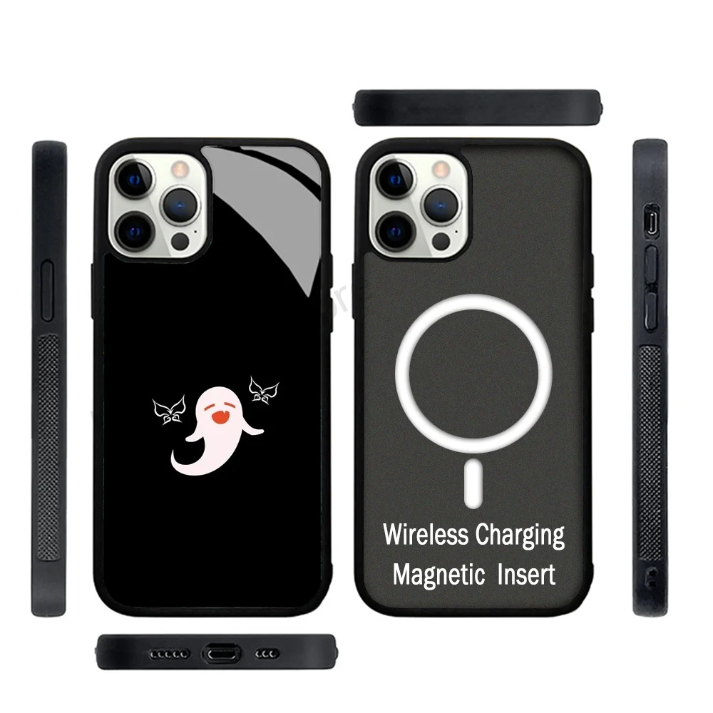 Genshin Impact Hu Tao Spirit Ghost Art Phone Case Strong Magnetic For IPhone 15 14 13 Pro Max 11 12 Mini For Magsafe