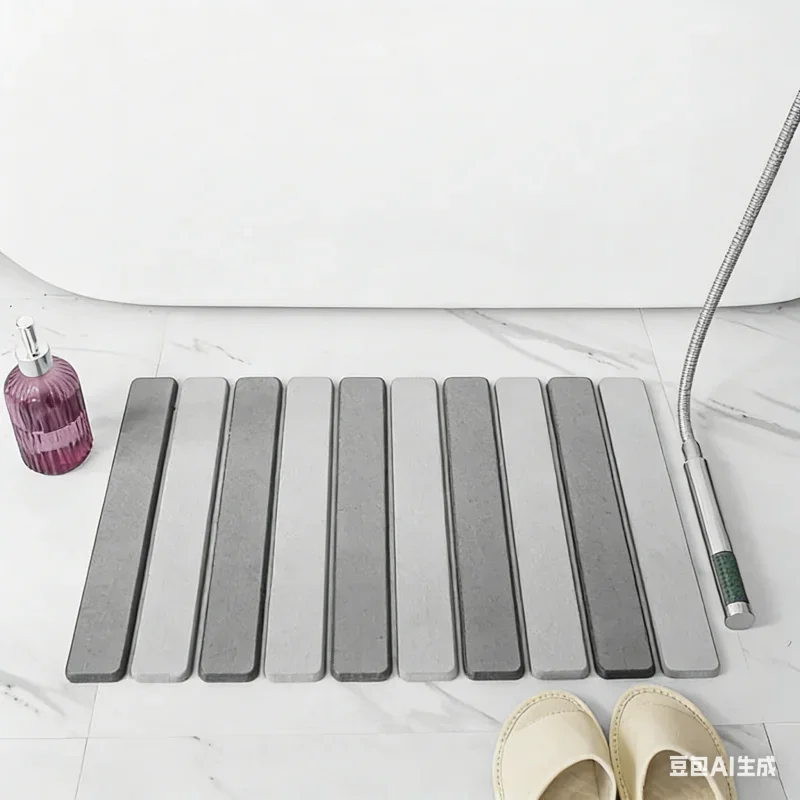 Folding Diatom Mud Hard Floor Mat, Bathroom Water Absorption And Quick-Drying Hard Mat, Hotel Bathroom Entrance Anti-Slip Mat