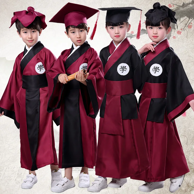 

Kids Ancient Clothing Hanfu Performance Costumes Boy and Girl Traditional Chinese School Student Graduation Ceremony Dress