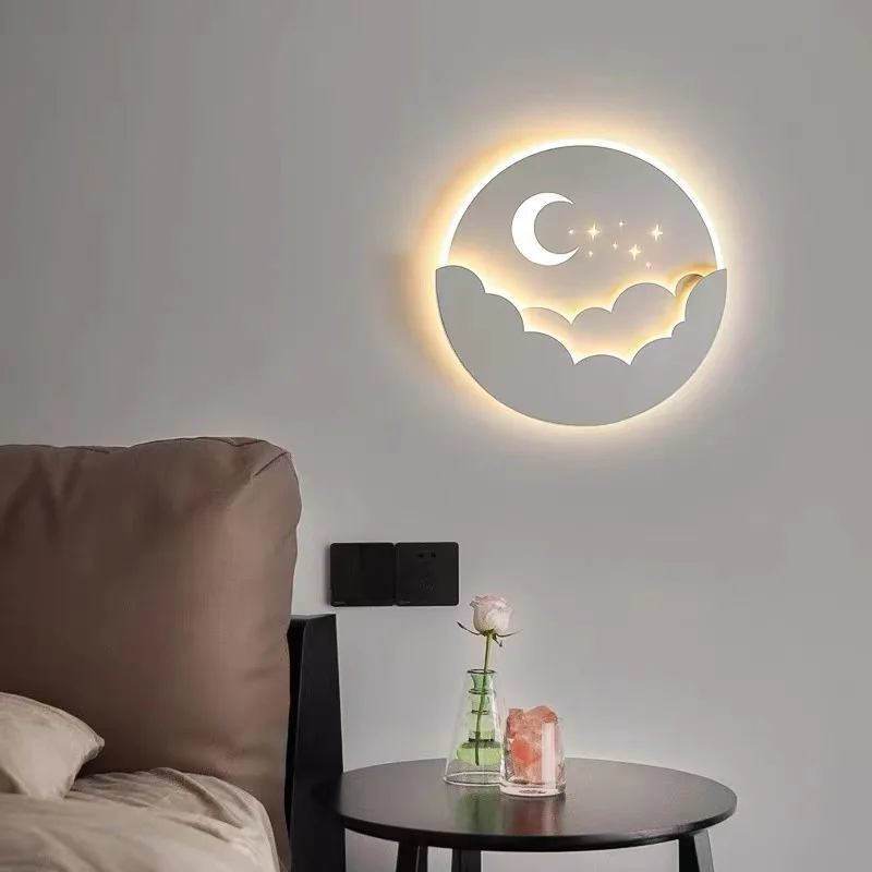 

Modern LED Lights Moon Star Cloud Wall Lamp for Living Dining Bedroom Lamp Study Sconce Indoor Home Decoration Lighting Fixture