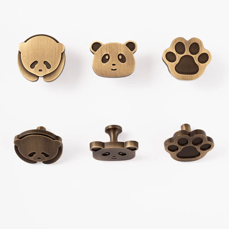 Panda furniture knob in antique brass — product image 14
