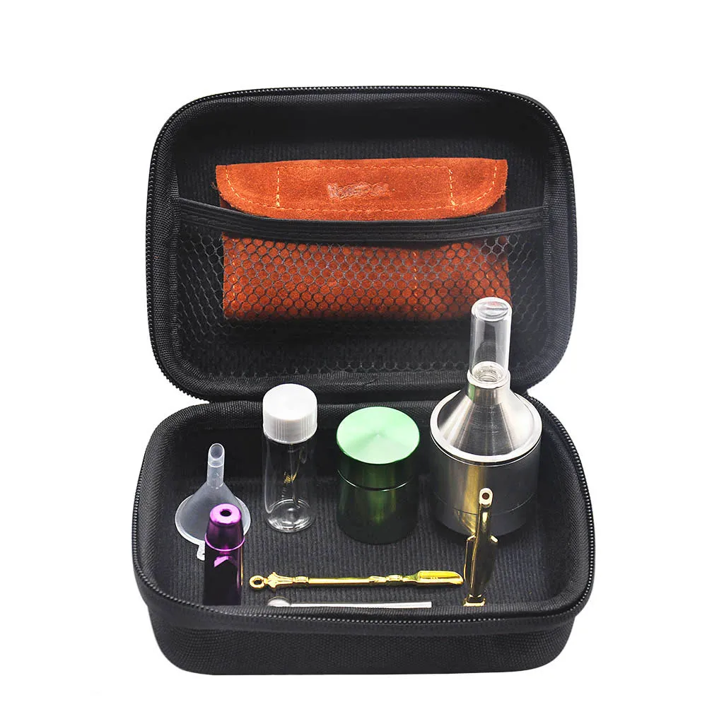 HONEYPUFF Tobaco Kit Herb Grinder Case Plastic Storage Tube Glass 78mm/110mm Rolling Machine Accesorios para fumar jogo de fumar