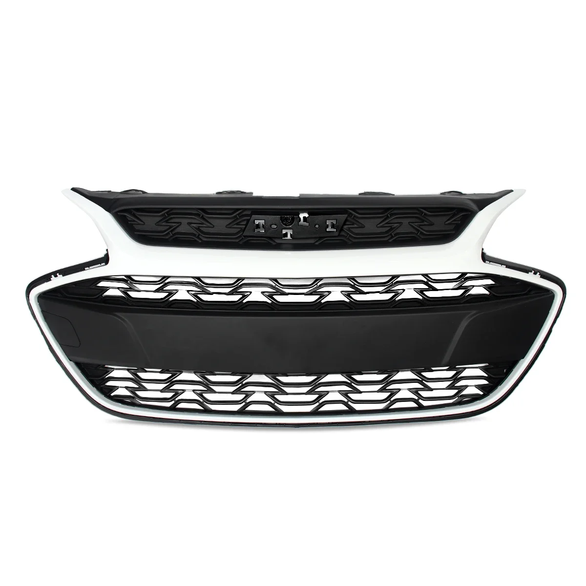 Front Upper & Lower Grille Modified Grill Assembly Replace For 2019-2022 Chevrolet Spark Front Bumper Grille Hood Grills White