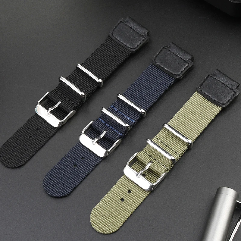 Canvas Nylon Watchband for Casio Watch Strap AE-1200 SGW-300/400/500 MRW200 a168w A158 A159 AE1200WH Breathable Watch Strap 18mm