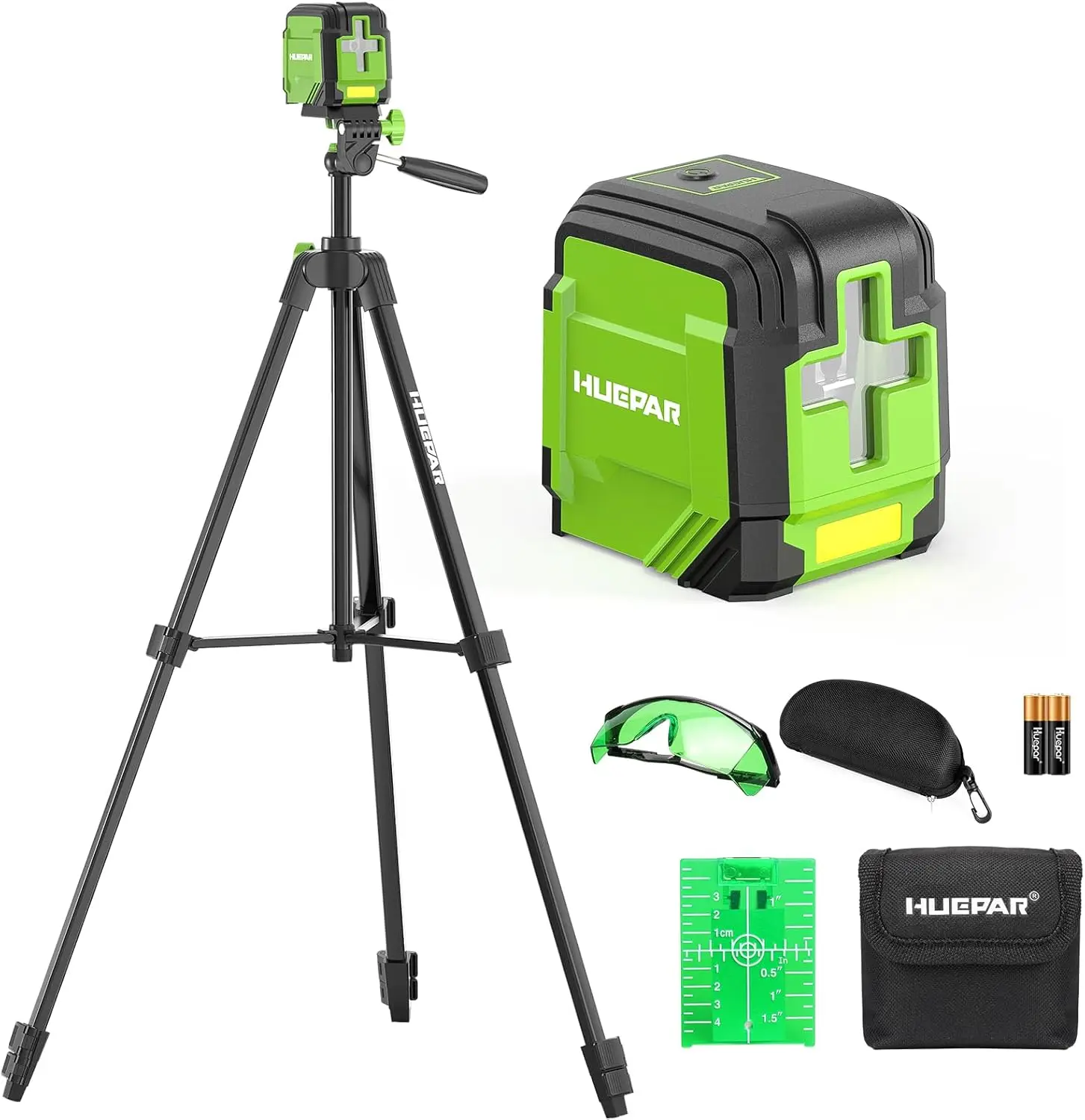 

Self-Leveling Cross Line Laser Level with 60in Tripod, 98Ft Green Beam, Battery & Bag Included for Home Renovation