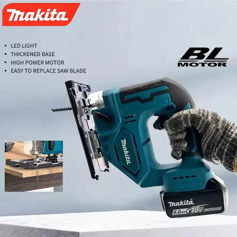 Makita DJV182Z Cordless 18V Lithium Battery Rechargeable Electric Jig Saw Curve Saw Woodworking Cutting Multifunction Saw