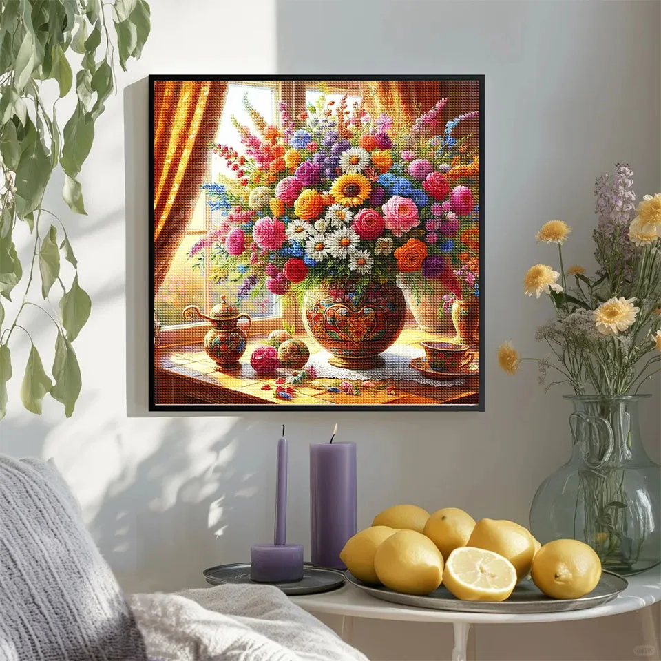 

Diamond Embroidery Kit DIY Vase 2025 Diamond Painting Art 5D Square and Round Rhinestone Cross Stitch Mosaic Home Decor Gifts