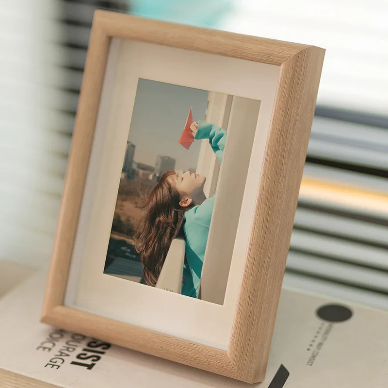 Modern Minimalist Wooden Picture Frame Display Stand A4 Size Wall Hanging Album Ornament Rectangular Home Decor Density Board