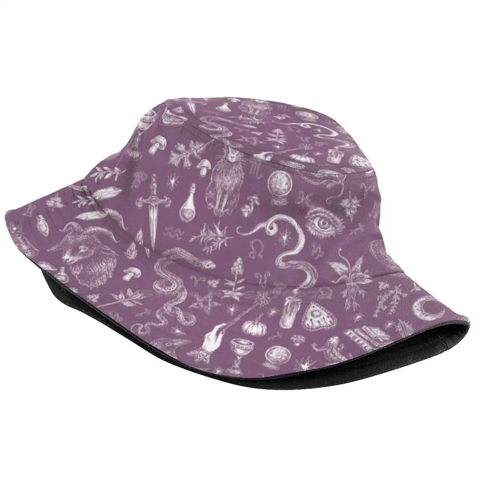 Purple Salem Witch Sun Cap Fisherman Hat Bucket Hats Witch Magic Spooky Halloween Salem