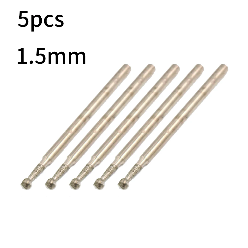 5 Pcs 1mm-3mm Ball Round Rotary Burr Drill Bit Grinding Carving CNC Metalworking Manufacturing Wood Drill Bits Abrasive Tools