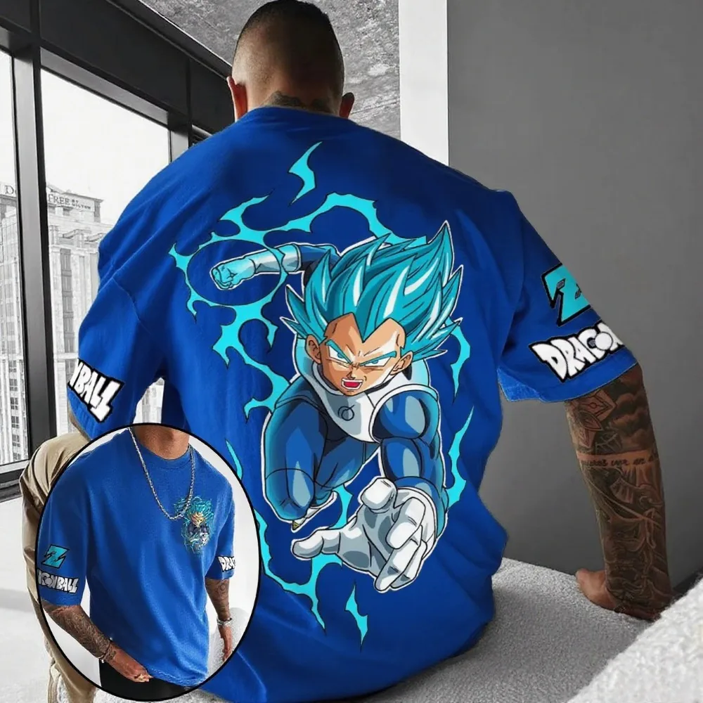 Dragon Ball Super Saiyajin Blau Vegeta Lightning Bolt Baumwolle T-shirt Männer Streetwear Casual Manga Fans Japan Anime Tees Urban